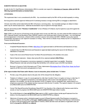 How to write guarantor letter - SUBSTITUTION OF GUARANTOR In order for the U.S. Small ... - sba