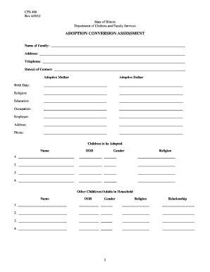 Adoption Conversion Assessment Form