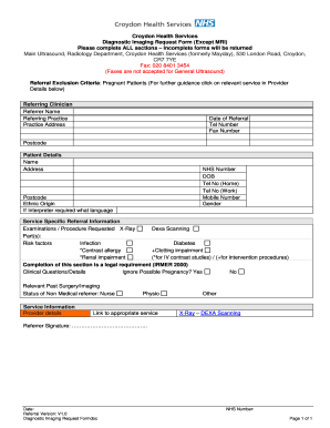 Diagnostic Imaging Request Form