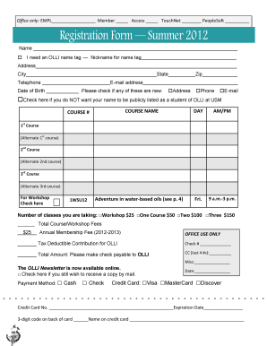 OLLI Course Registration Form