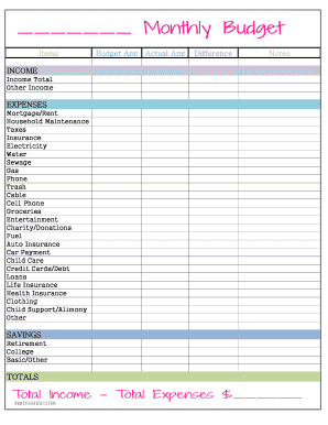 Household Budget Template