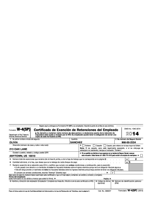 Formulario W-4(SP) (2014)