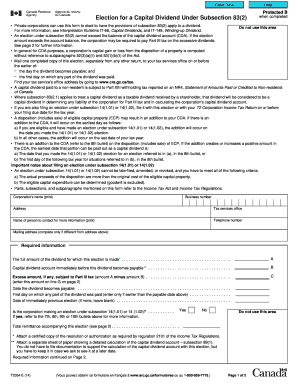 Capital Dividend Election Form T2054