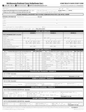 Home Health Quick Start Form