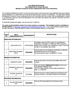 Iowa Medicaid Medicare Crossover Invoice