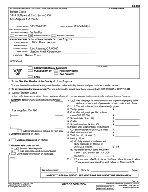 California Writ of Execution