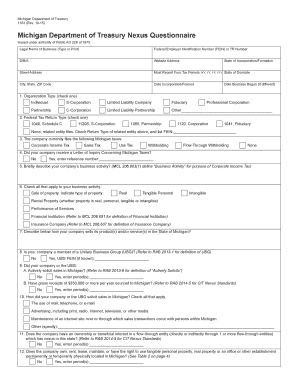 Michigan Nexus Questionnaire