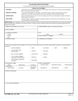 Simple request for proposal example - da form 4162