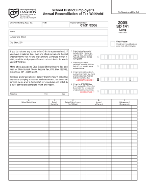 Ohio School District Income Tax Annual Reconciliation