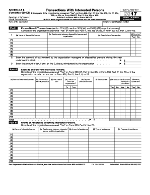Schedule L Form 990 or 990-EZ