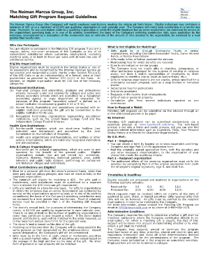 Neiman Marcus Group Matching Gift Program Request Form