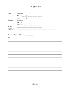 Fax Cover Page Template