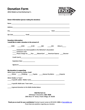 2014 Walk to End Alzheimer’s Donation Form