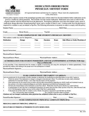 School Medication Authorization Form