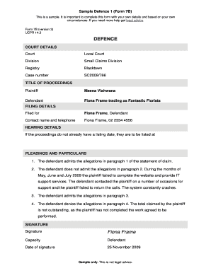 Defence Form 7B