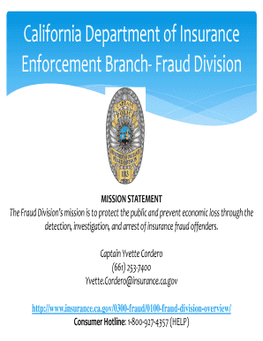 California Insurance Fraud Claim Referral Form