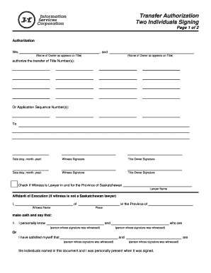 Transfer Authorization Form