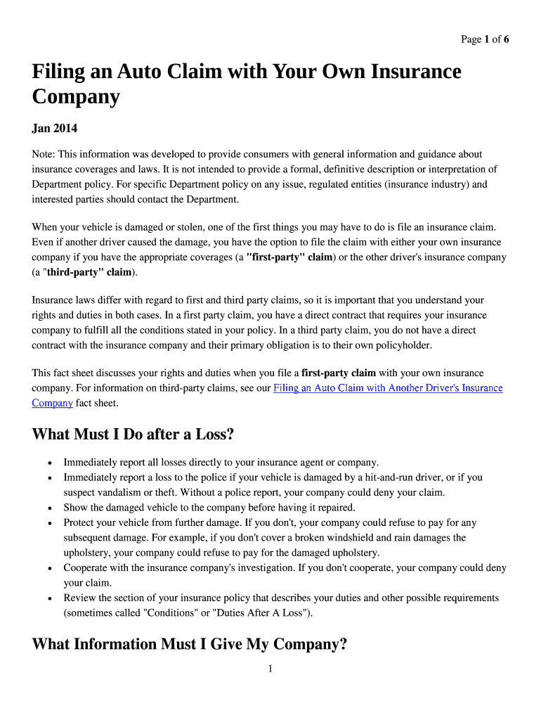 il insurance claim Preview on Page 1