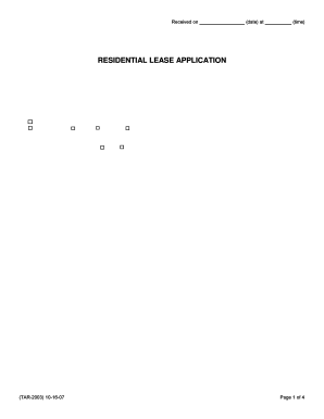Residential Lease Application