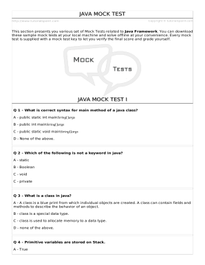 Java Mock Test - TutorialsPoint