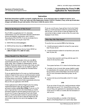 Instructions for Form N-400, Application for Naturalization - reginfo