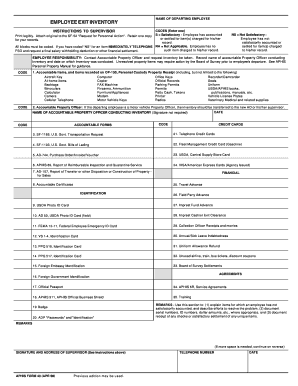 Employee Exit Inventory Form