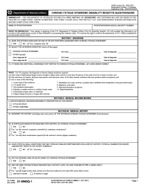 Chronic Fatigue Syndrome Disability Benefits Questionnaire