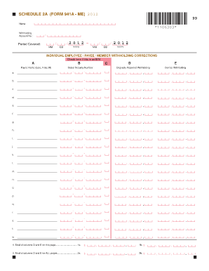 Form 941A Withholding Corrections