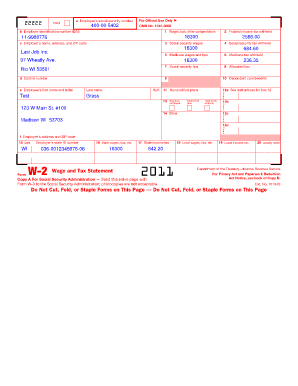 Form W-2 Wage and Tax Statement