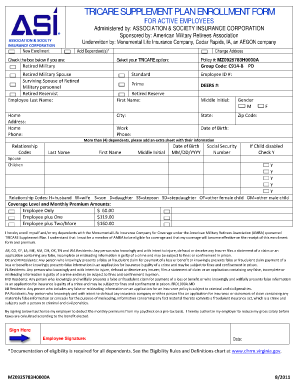 TRICARE Supplement Plan Enrollment Form