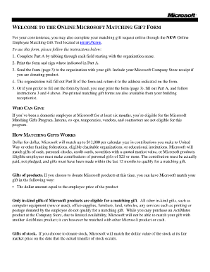 Microsoft Matching Gift Form