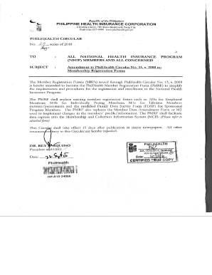 Amendment to PhilHealth Circular No. 13. s. 2008 - Philippine ... - philhealth gov