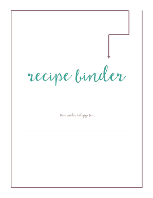 Recipe Binder Template