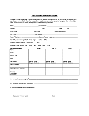New Patient Information Form
