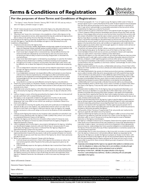 Domestic Cleaner Registration Agreement