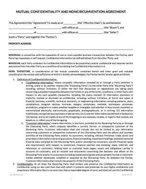 Mutual Confidentiality and Noncircumvention Agreement