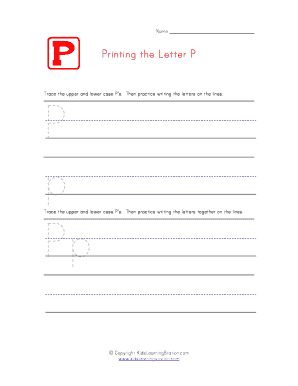 Letter P Tracing Worksheet