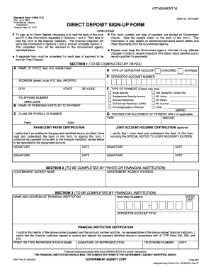 Standard Form 1199A Direct Deposit Sign-Up Form