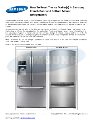 Fillable Online How To Reset The Ice Maker S Samsung Product