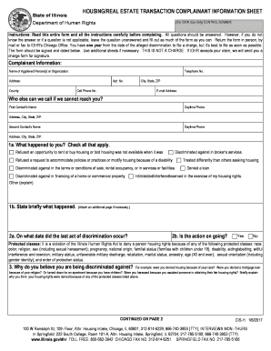Illinois Housing Discrimination Complaint Form