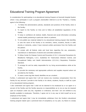 Educational Training Program Agreement