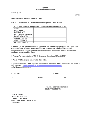 UECO Appointment Memo