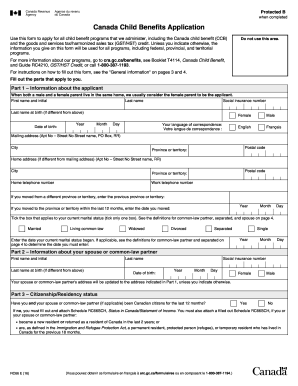 Child benefit application form - Use this form to apply for all child benefit programs that we administer, including the Canada child benefit (CCB) - cra-arc gc