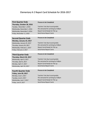Elementary K-2 Report Card Schedule - cms k12 nc