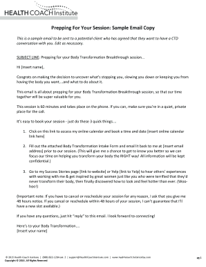 Body Transformation Intake Form