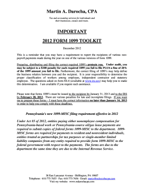 2012 Form 1099 Toolkit