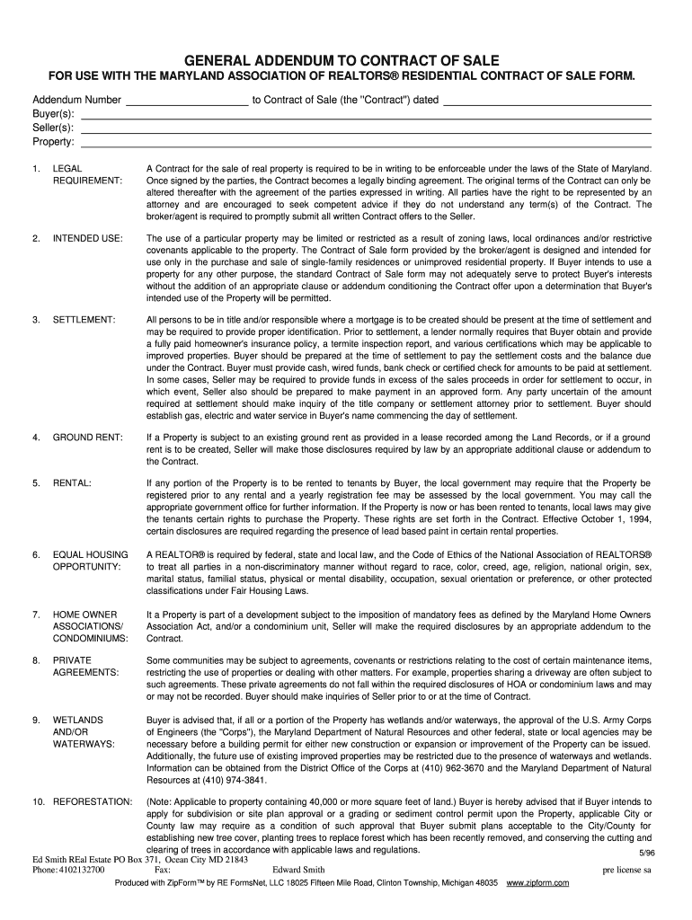 maryland unimproved land contract of sale Preview on Page 1