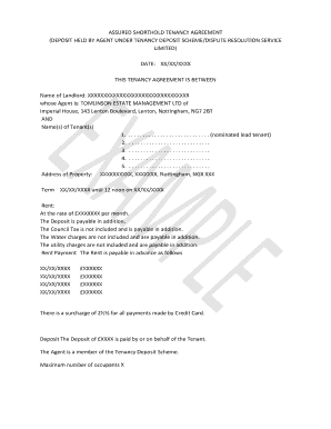 Assured Shorthold Tenancy Agreement