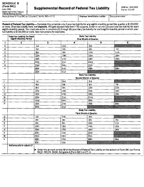 Fillable Online irs Form 941 (Schedule B) (Rev. June 2011) - Internal ...