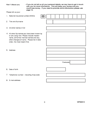 WPS0012 On line version. War Pension - Application for a Review